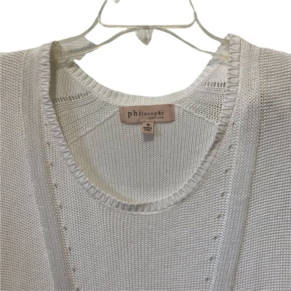 Philosophy Open Weave High Low Sweater Tunic Medium - Picture 2 of 7